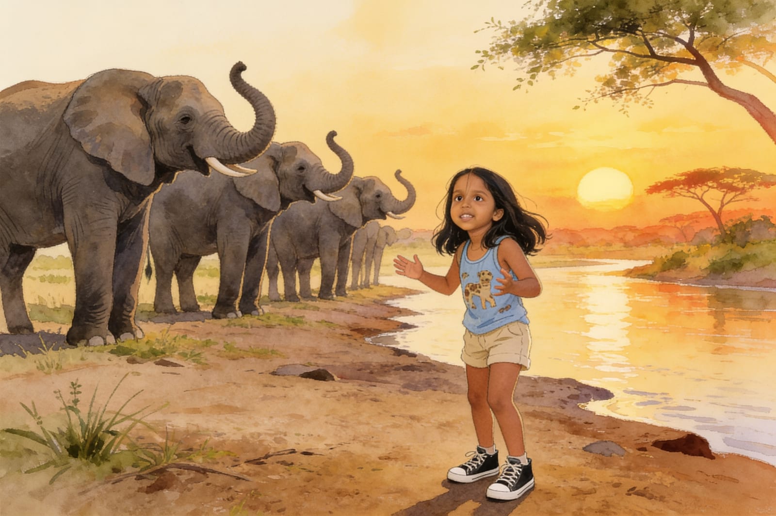 Aahana's Elephant Parade — illustration for page 14