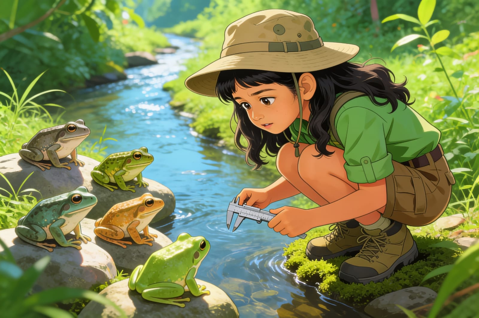 Shreya and the Five Frogs of Coorg — illustration for page 2