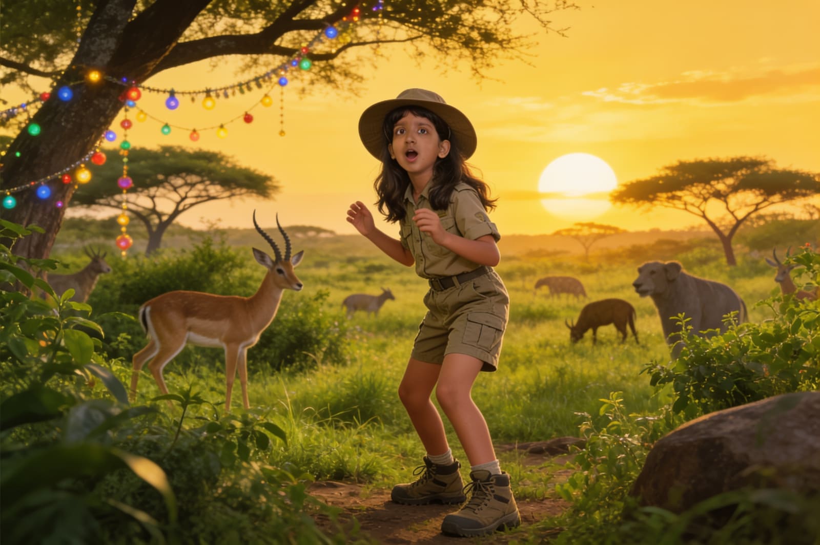 Shreya's Safari Under the Lantern Sky — illustration for page 5