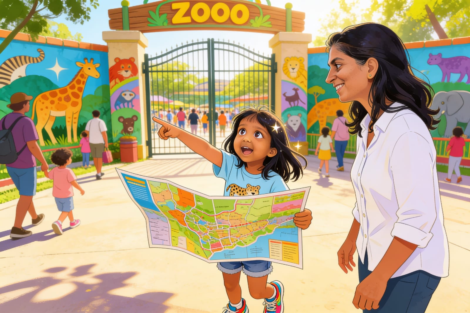 Aahana's Great Zoo Adventure — illustration for page 2