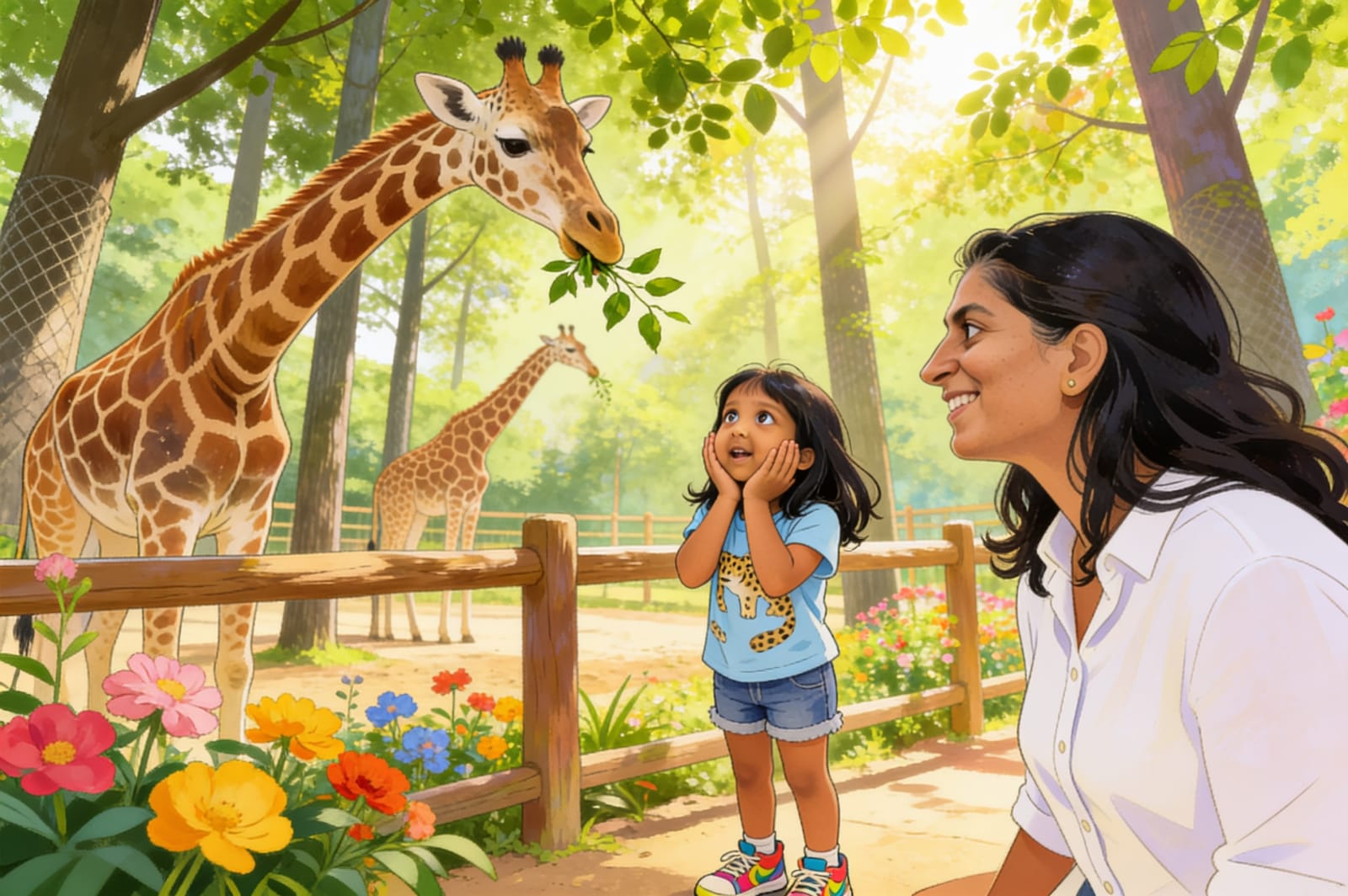 Aahana's Great Zoo Adventure — illustration for page 4