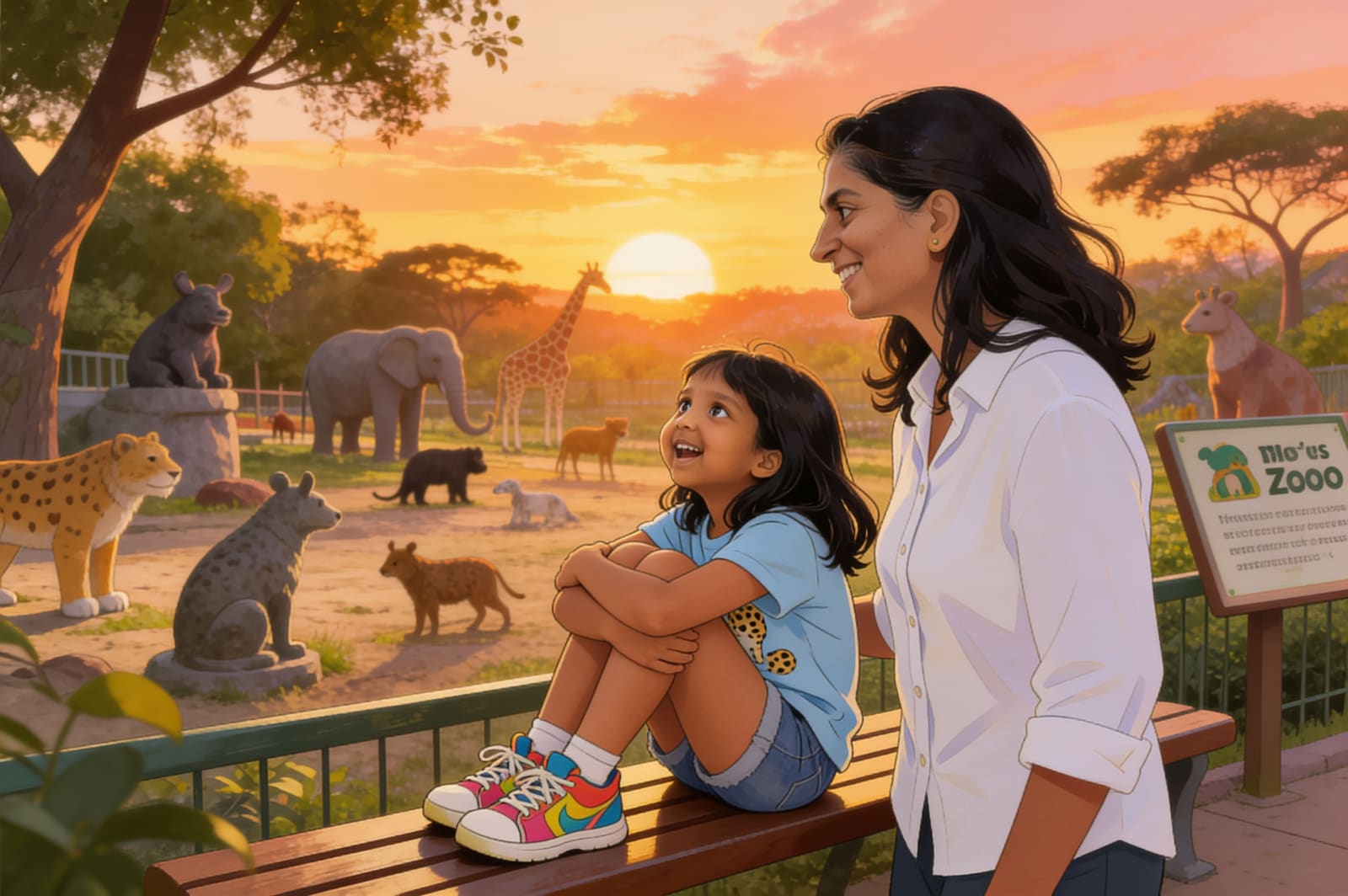 Aahana's Great Zoo Adventure — illustration for page 14