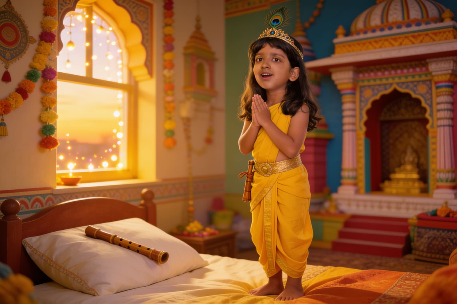 Shreya and the Butter Thief of Vrindavan — illustration for page 1