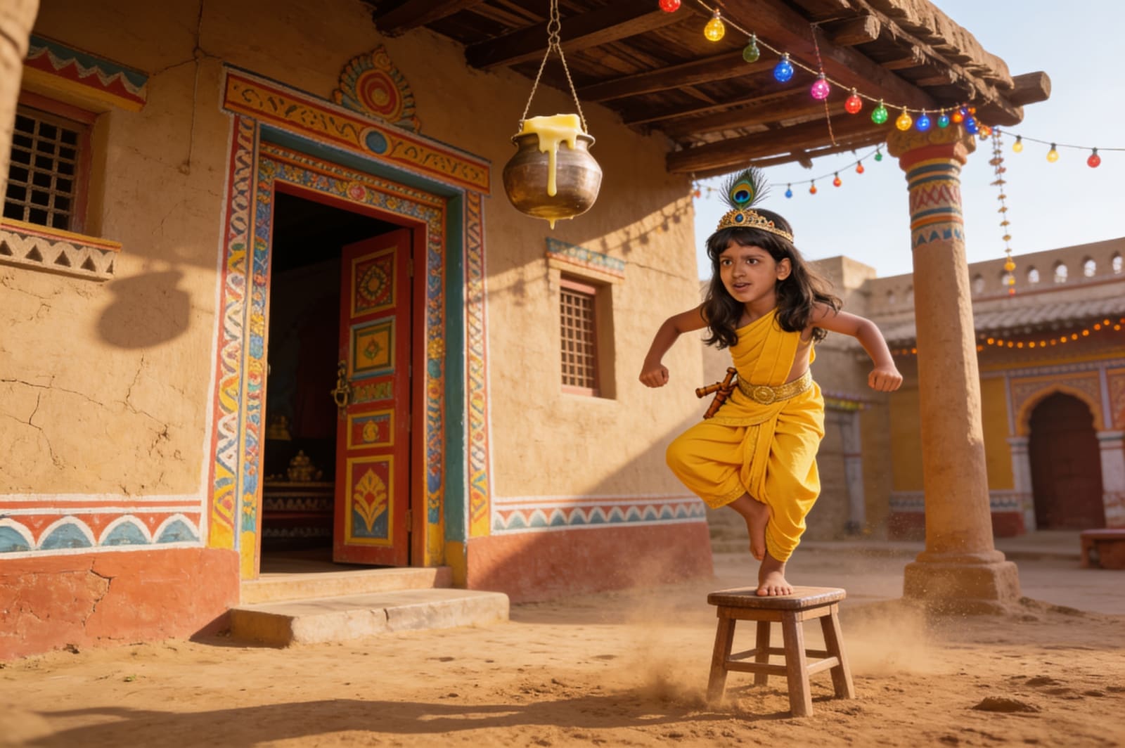 Shreya and the Butter Thief of Vrindavan — illustration for page 4