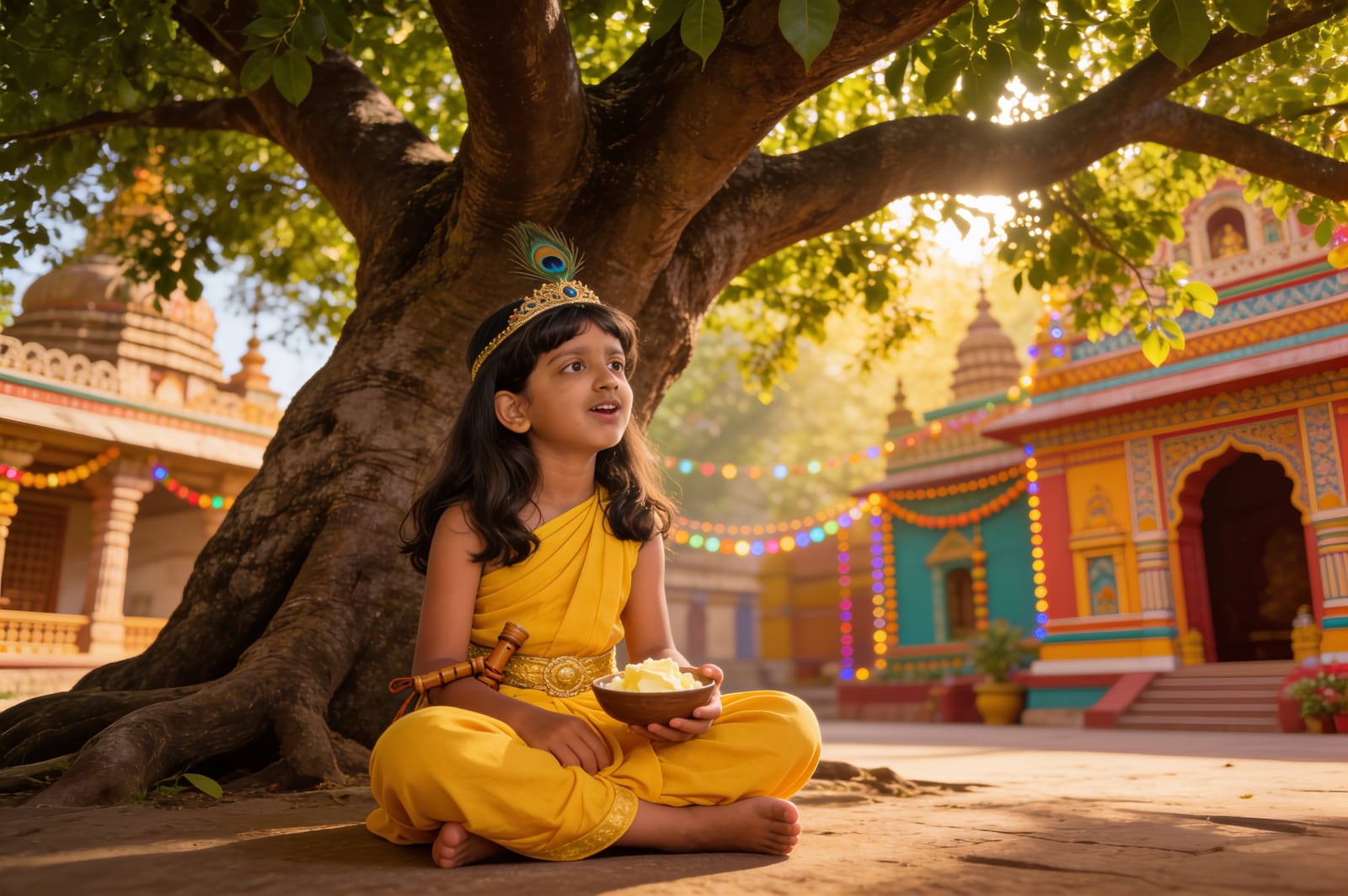 Shreya and the Butter Thief of Vrindavan — illustration for page 7