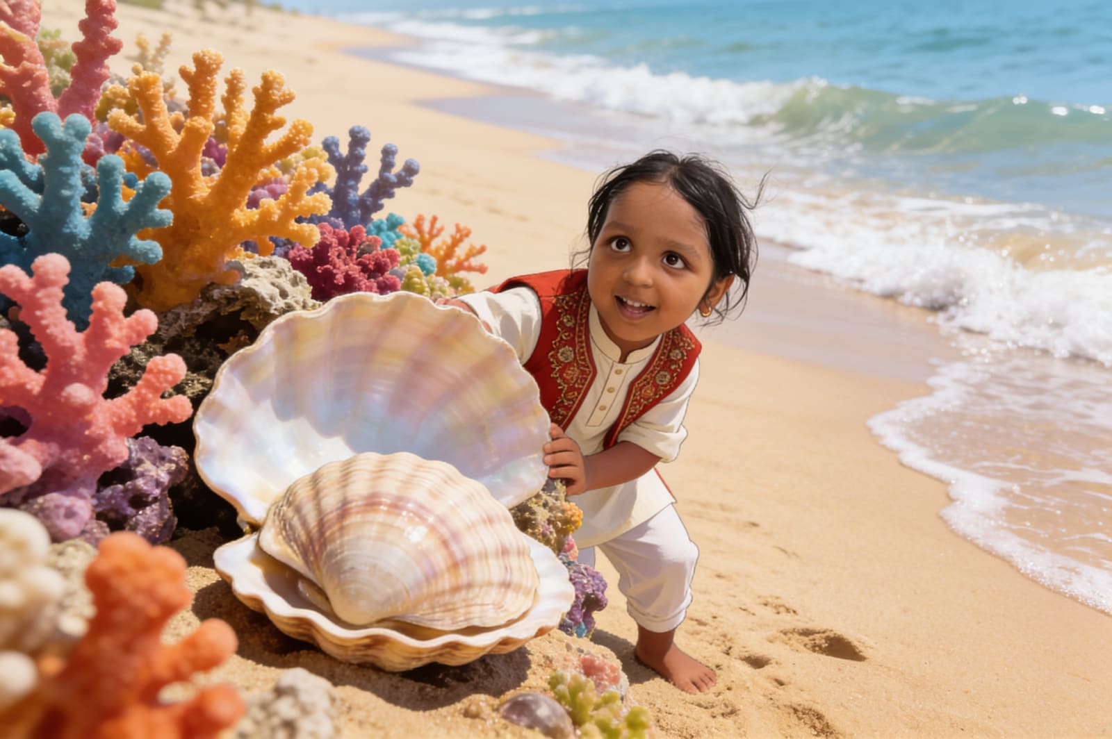 Aahana and the Shy Octopus — illustration for page 8