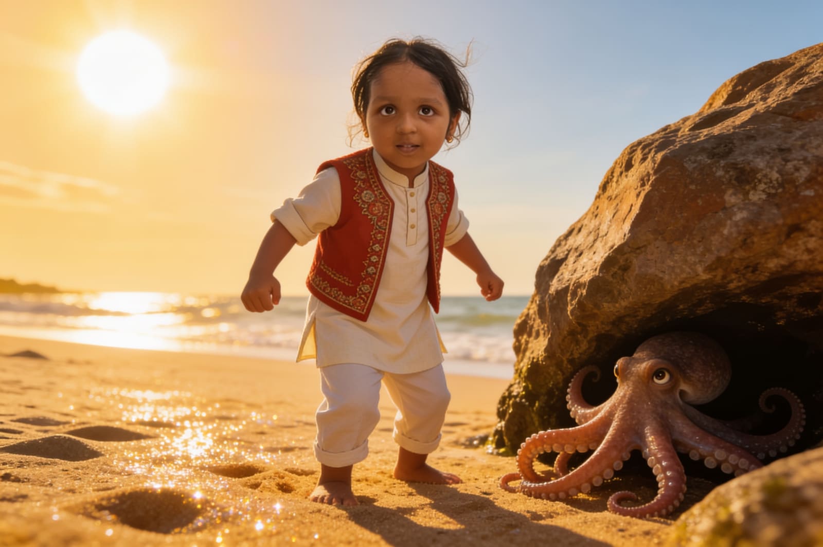 Aahana and the Shy Octopus — illustration for page 11