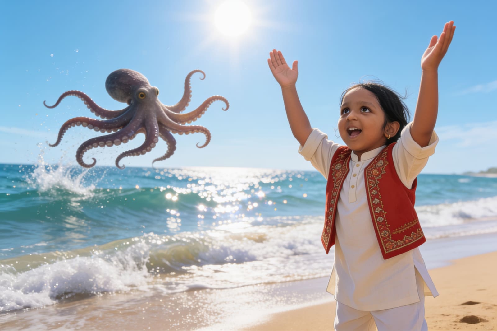 Aahana and the Shy Octopus — illustration for page 12