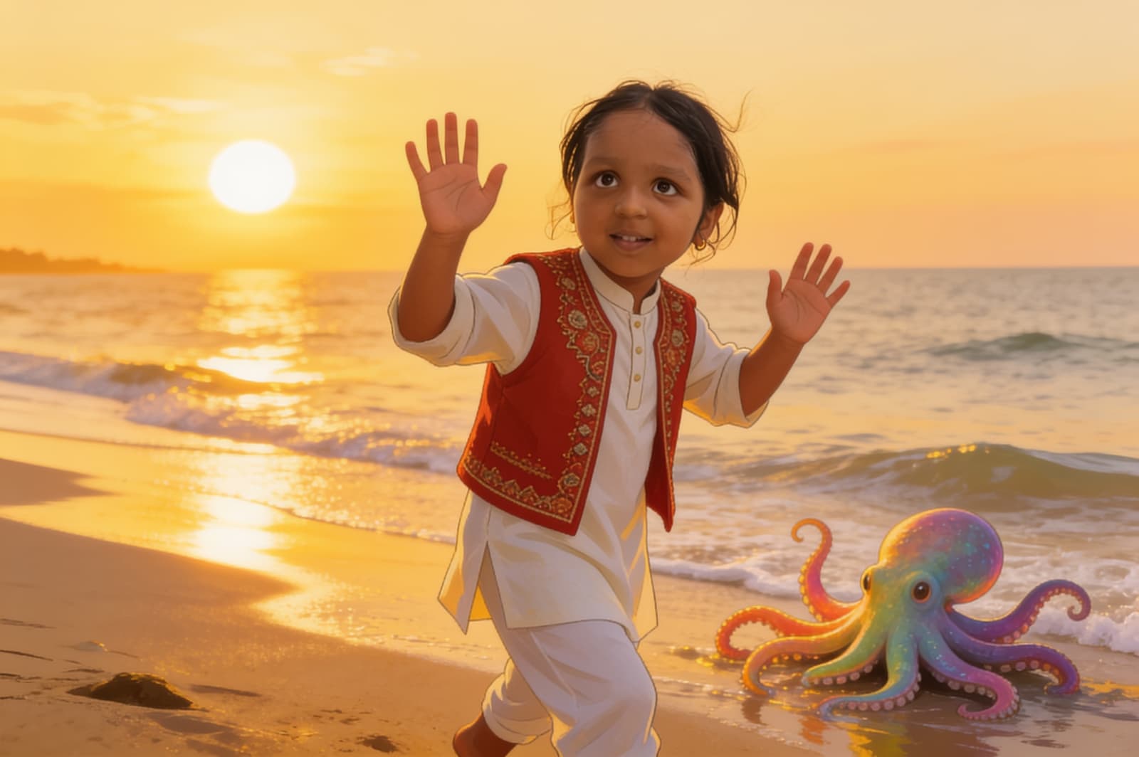 Aahana and the Shy Octopus — illustration for page 15