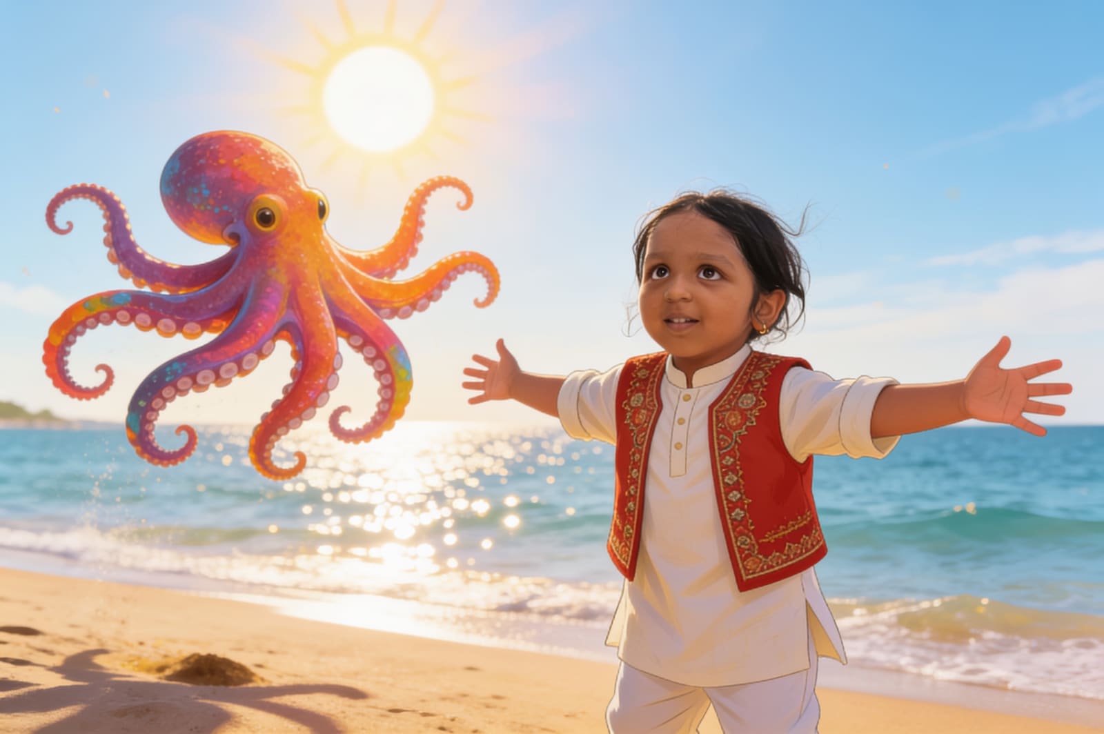 Aahana and the Shy Octopus — illustration for page 16