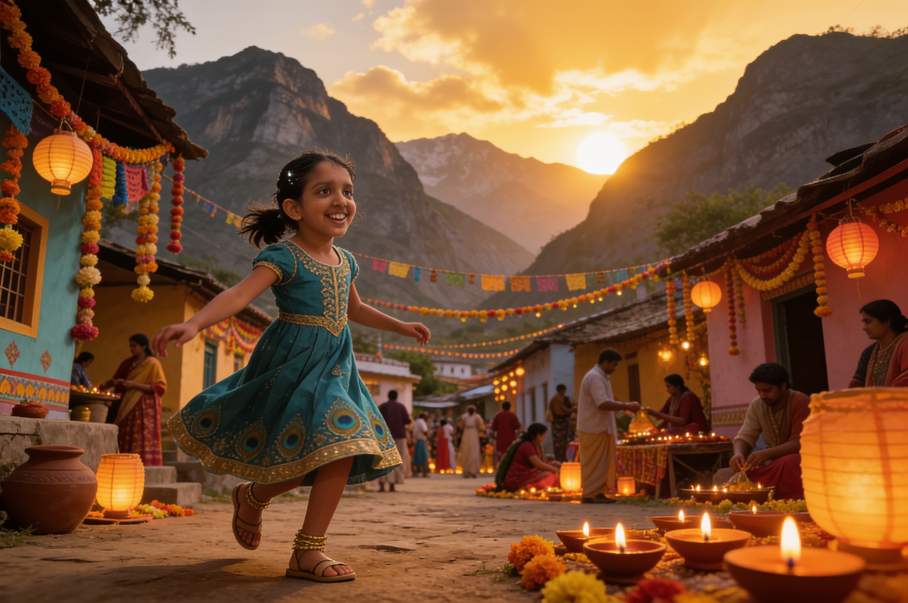 Shreya and the Mountain That Moved — illustration for page 1