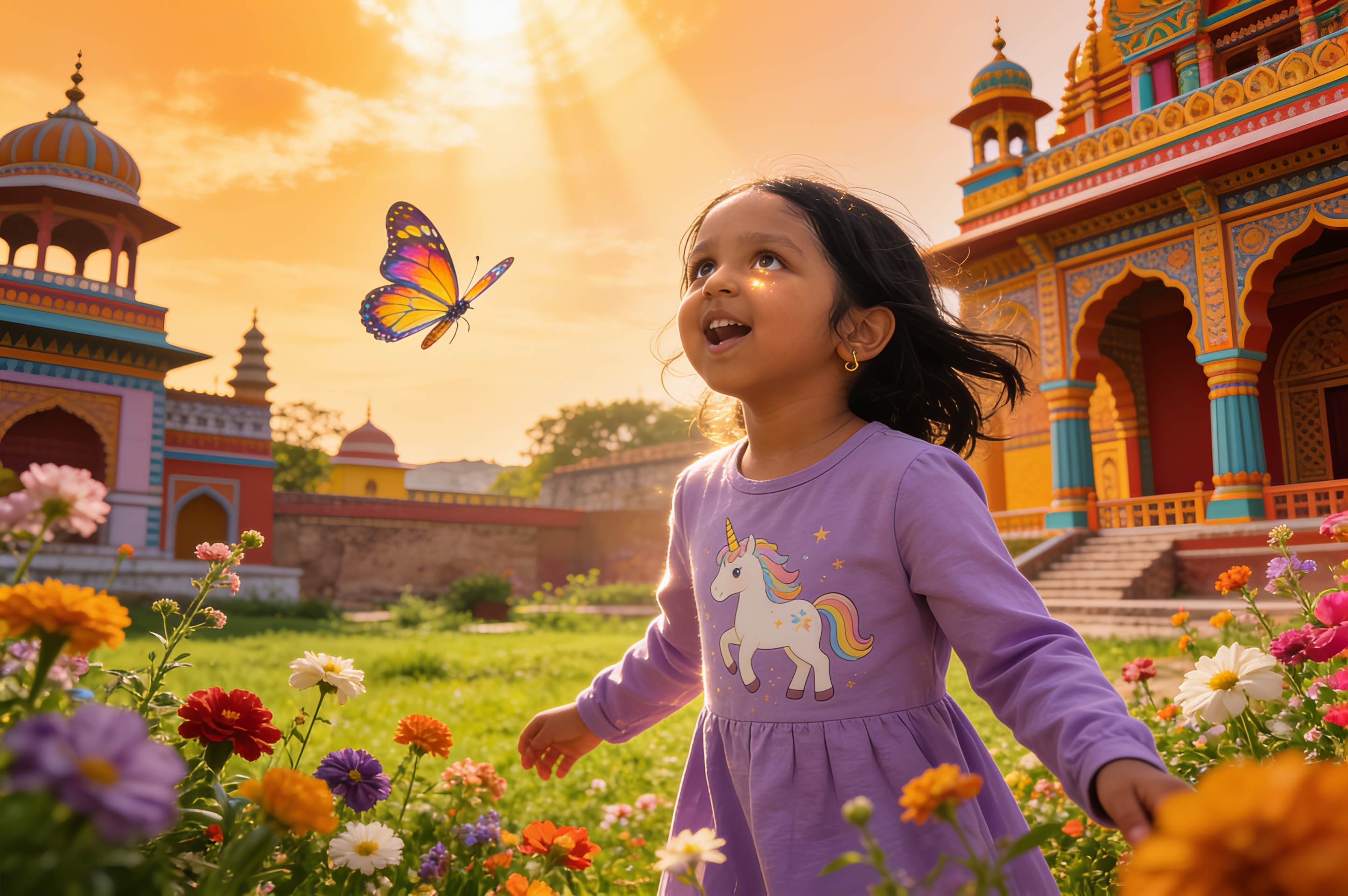 Aahana's Krishna Adventure and the big leaf umbrella — illustration for page 12