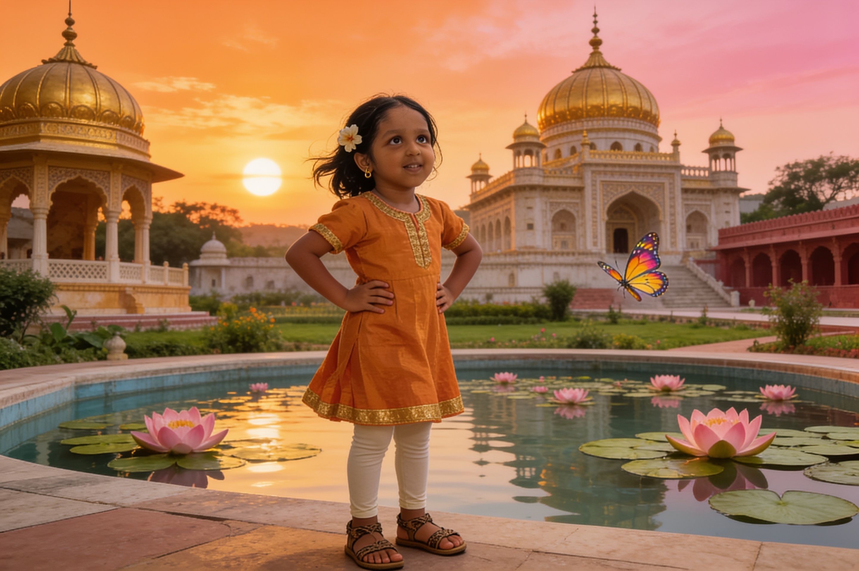 Aahana's Krishna Adventure and the big leaf umbrella — illustration for page 13