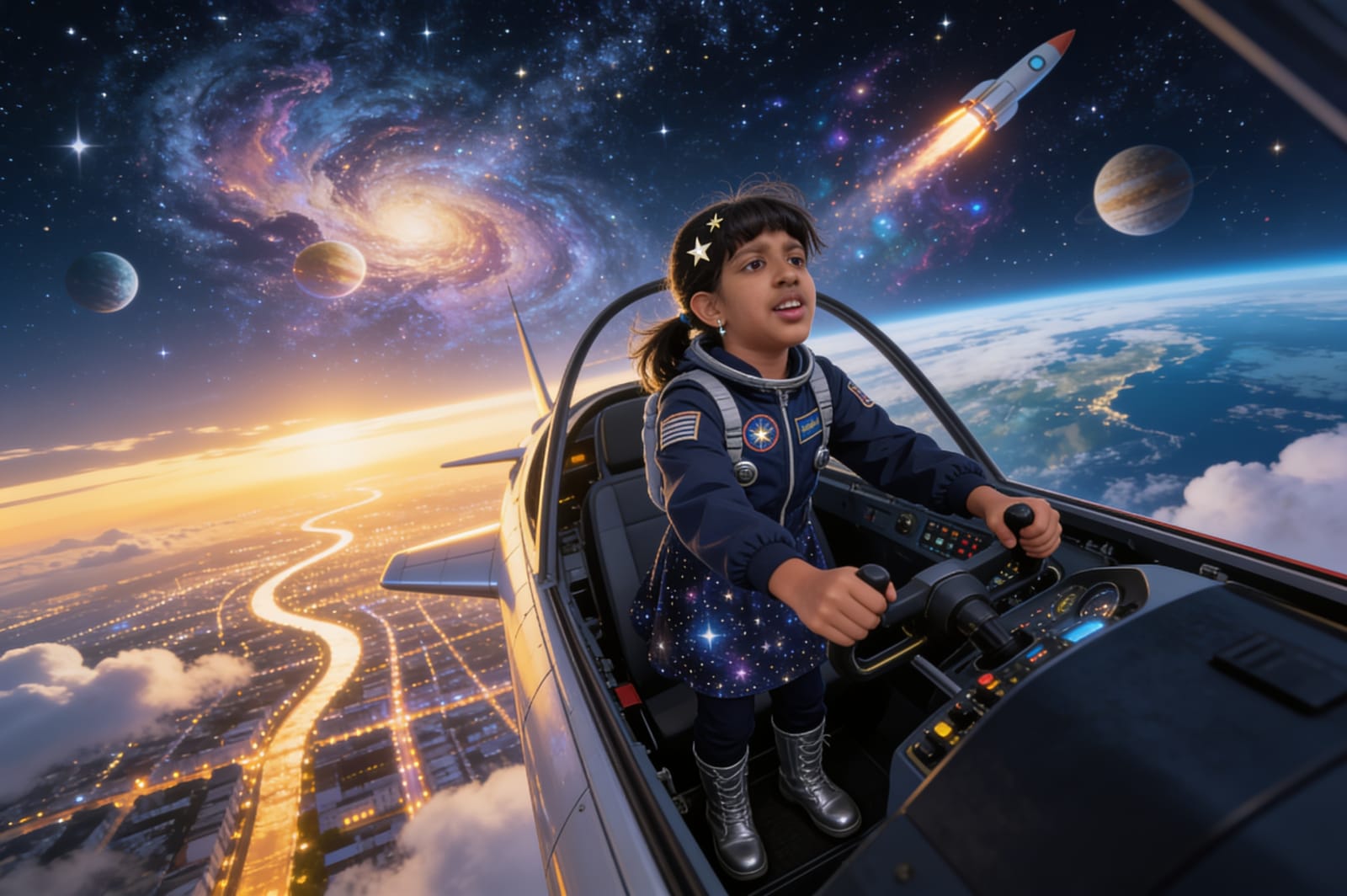 Shreyam and the Lights From Orbit — illustration for page 3
