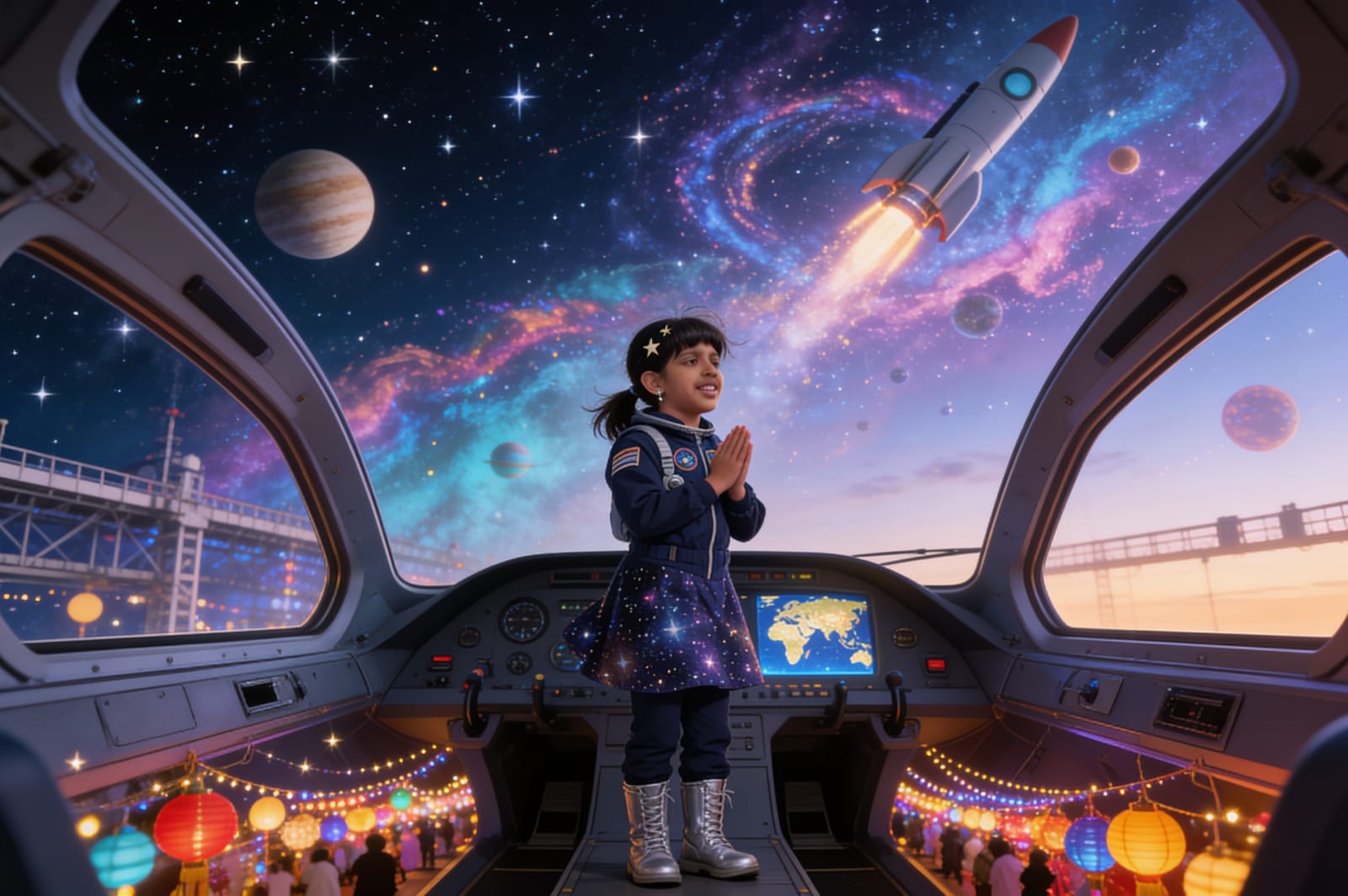 Shreyam and the Lights From Orbit — illustration for page 10