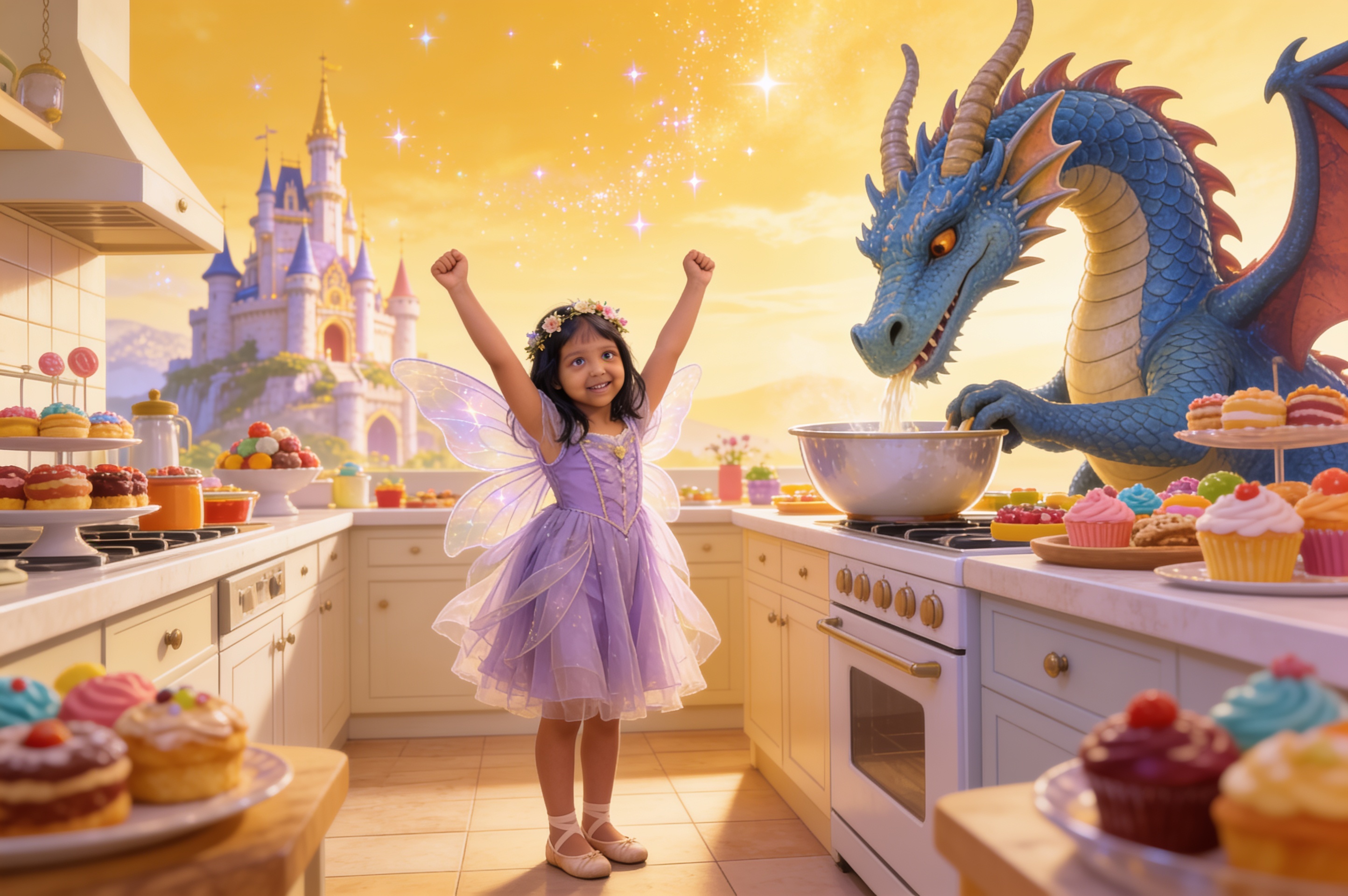 Aahana and the Dragon Who Came to Tea — illustration for page 13