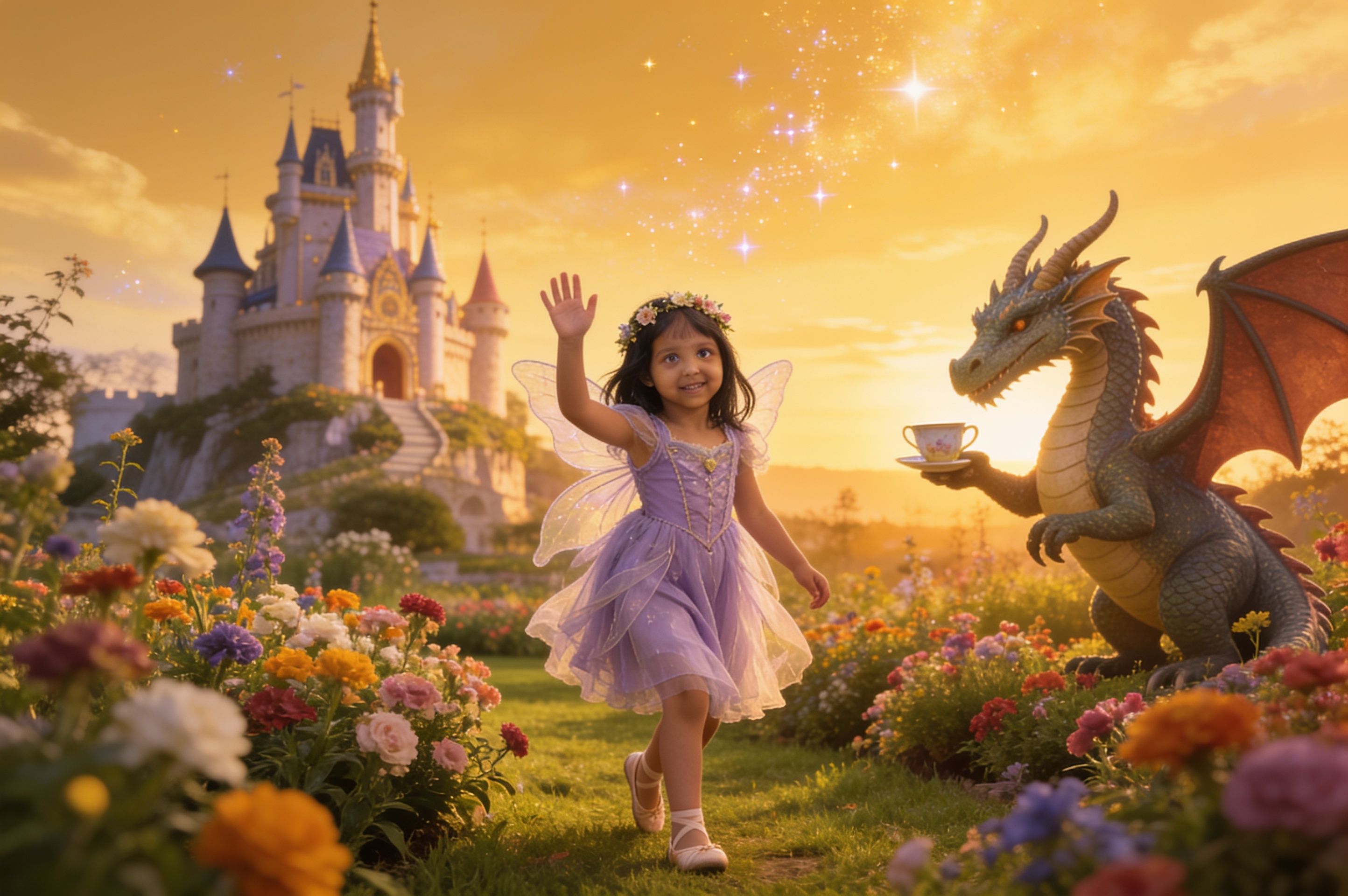 Aahana and the Dragon Who Came to Tea — illustration for page 16