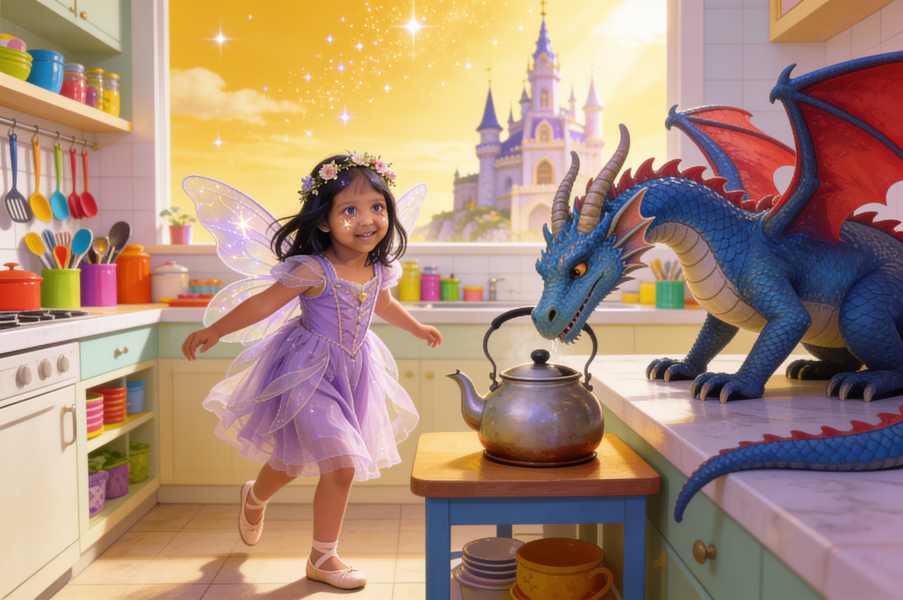 Aahana and the Dragon Who Came to Tea — illustration for page 6