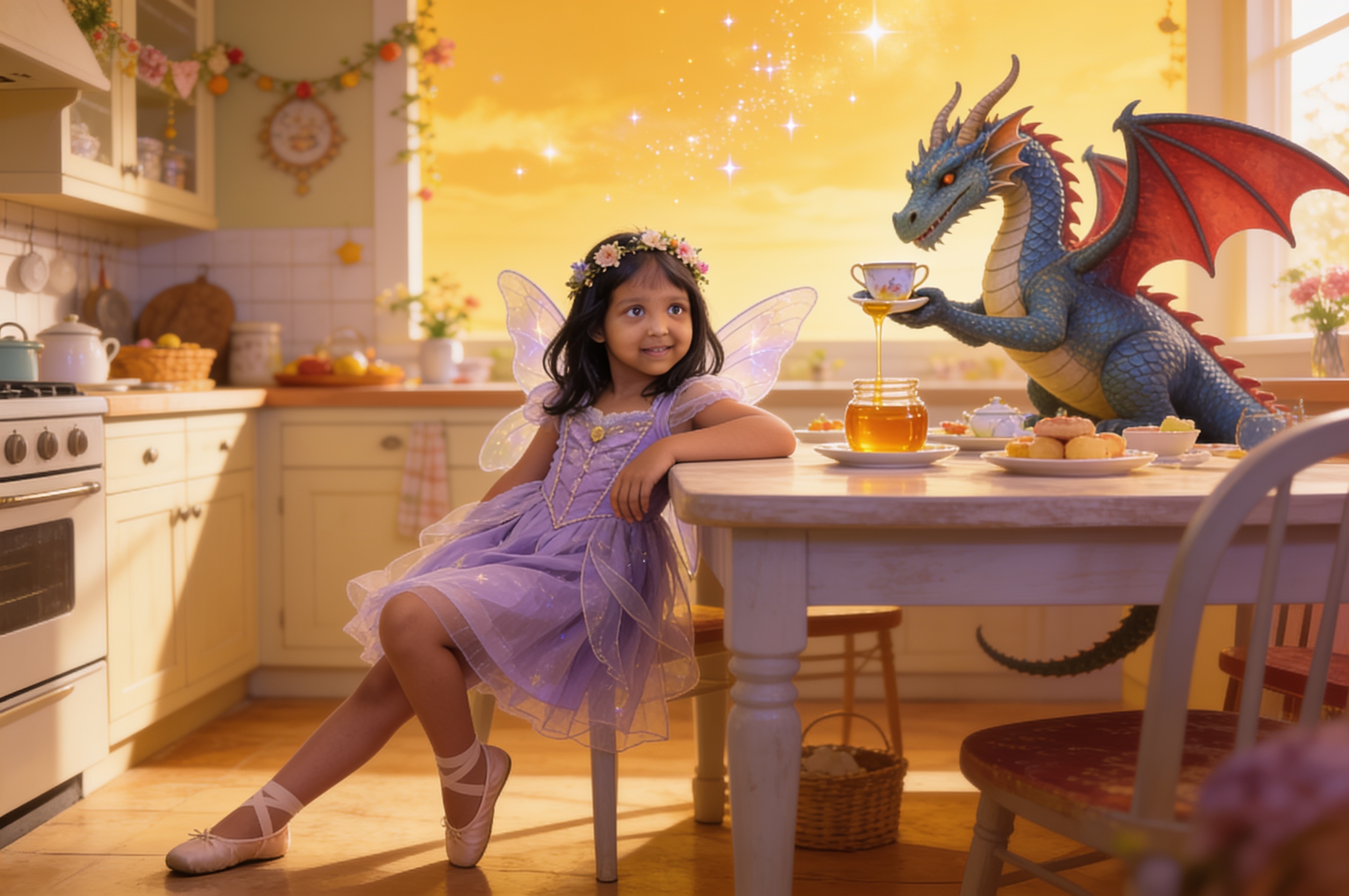 Aahana and the Dragon Who Came to Tea — illustration for page 15