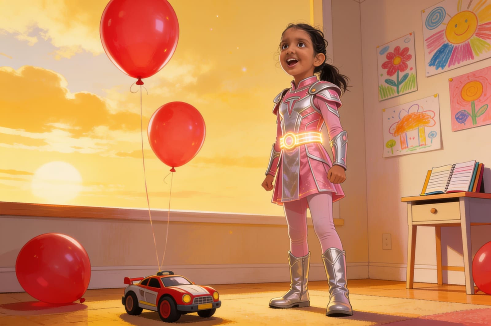 Shreya and the Flying Tesla — illustration for page 2