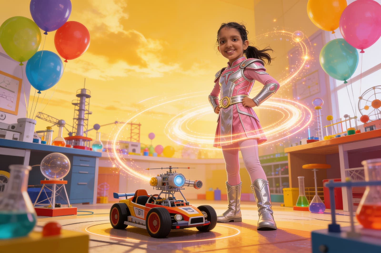 Shreya and the Flying Tesla — illustration for page 13