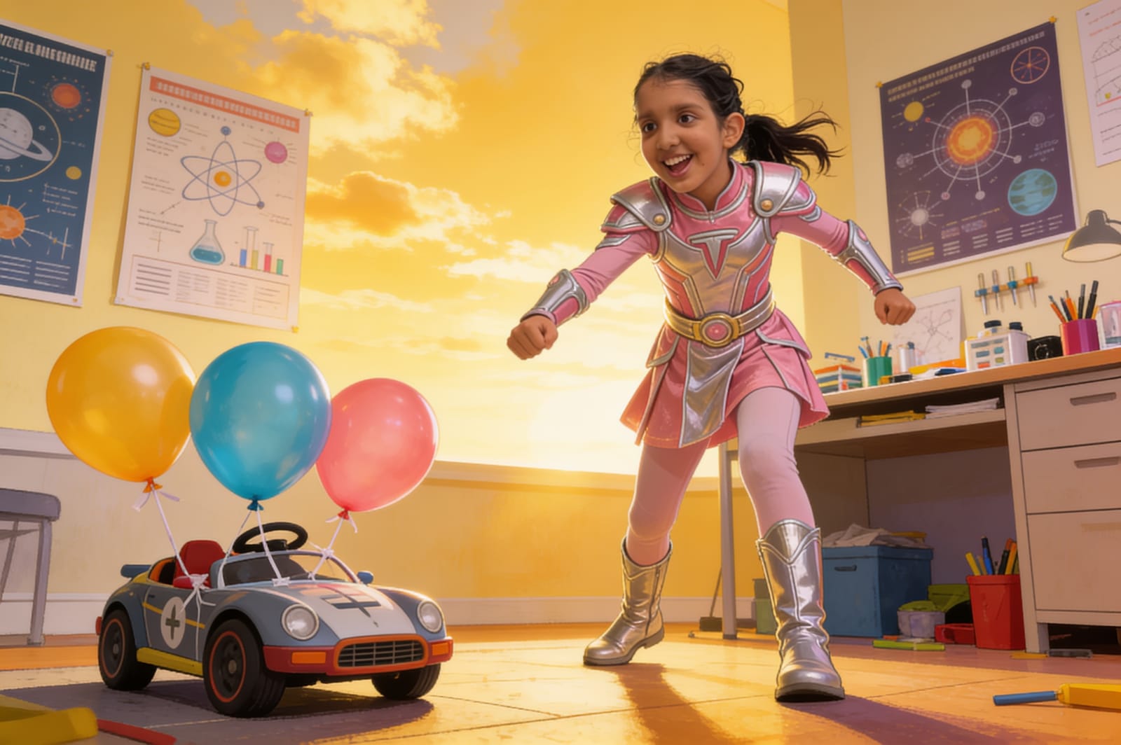 Shreya and the Flying Tesla — illustration for page 5