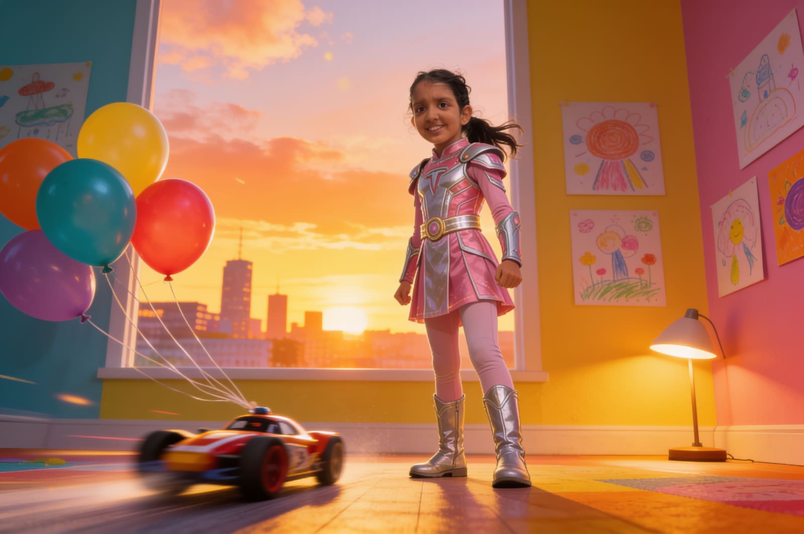 Shreya and the Flying Tesla — illustration for page 6