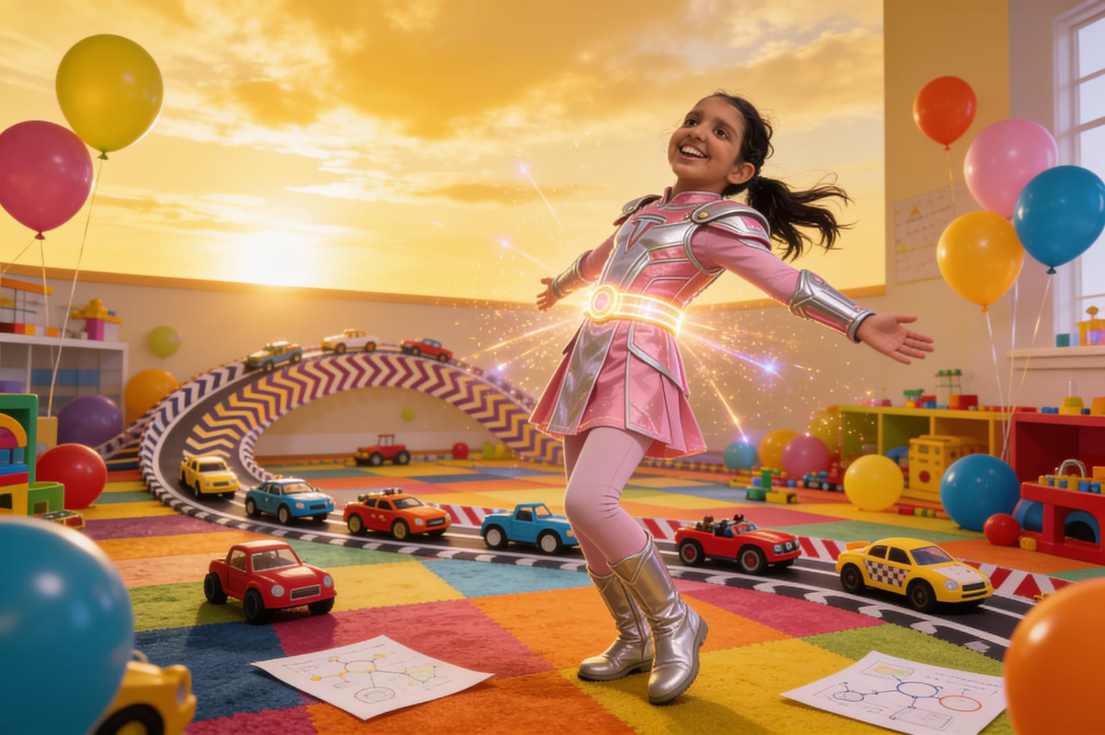 Shreya and the Flying Tesla — illustration for page 4