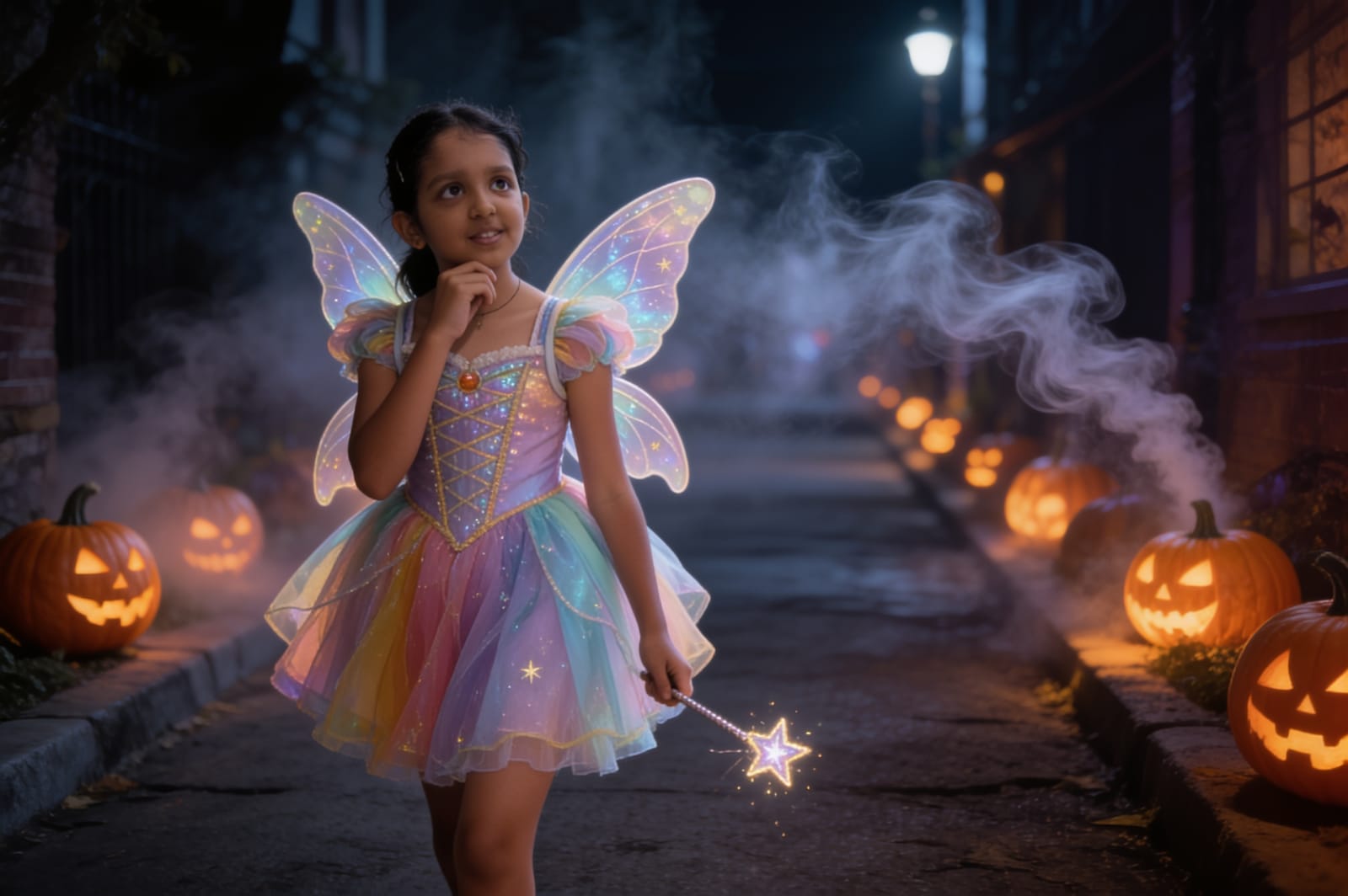 Shreya, Aahana and the Night of Halloween — illustration for page 8