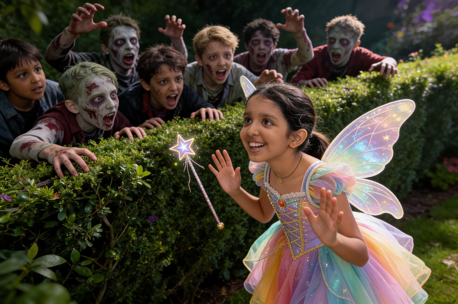 Shreya, Aahana and the Night of Halloween — illustration for page 10