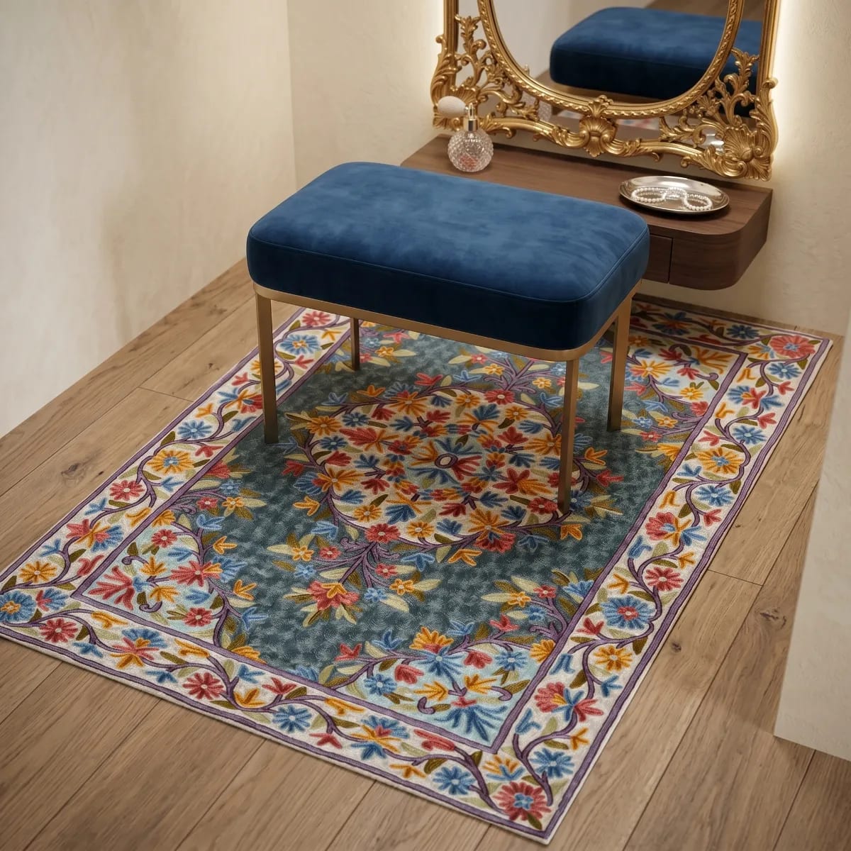2.5 ft × 4 ft - Parizaad Floral Weave Rug