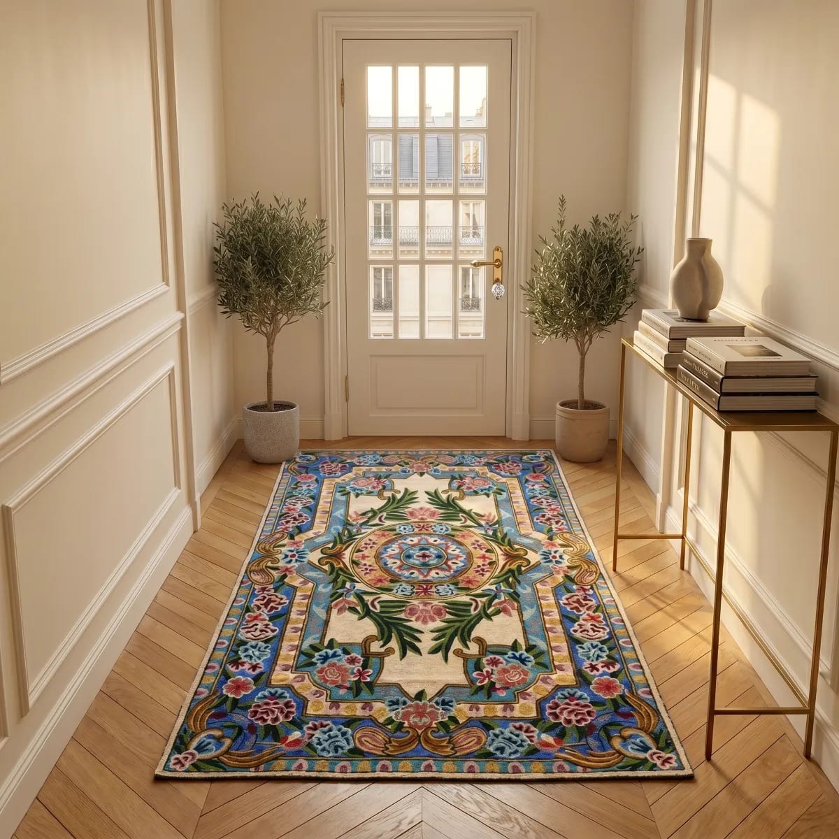 2.5 ft × 4 ft - Mehrunisa Floral Panel Rug