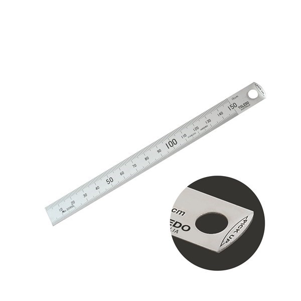 TOLEDO 301956 - STAINLESS STEEL SINGLE SIDED EASY PICK-UP RULE METRIC - 150MM