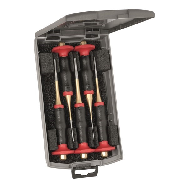 RENNSTEIG 425152 - PARALLEL PIN PUNCH SET WITH HANDGUARDS - 5 PIECE