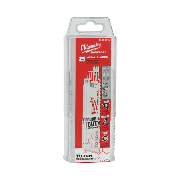 MILWAUKEE SAWZALL™ The TORCH™ Metal Demolition 230mm 9" 14TPI Blade 25 Pack