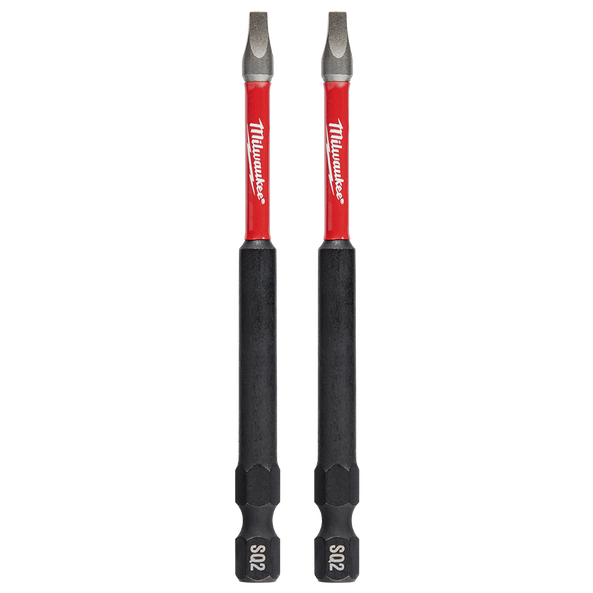 MILWAUKEE SHOCKWAVE™ POWER BIT SQUARE RECESS #2 89MM (3-1/2") 2PK