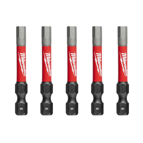MILWAUKEE SHOCKWAVE™ POWER BIT HEX 6MM 50MM (2") 5 PACK
