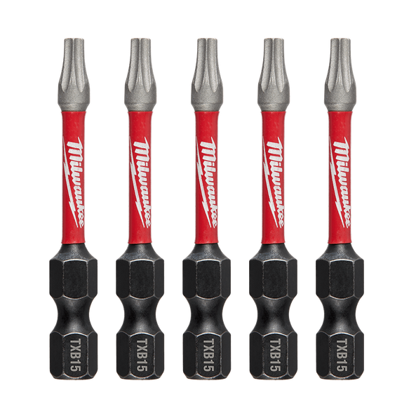 MILWAUKEE SHOCKWAVE™ POWER BIT SECURITY TORX TXB015 50MM (2") 5 PACK