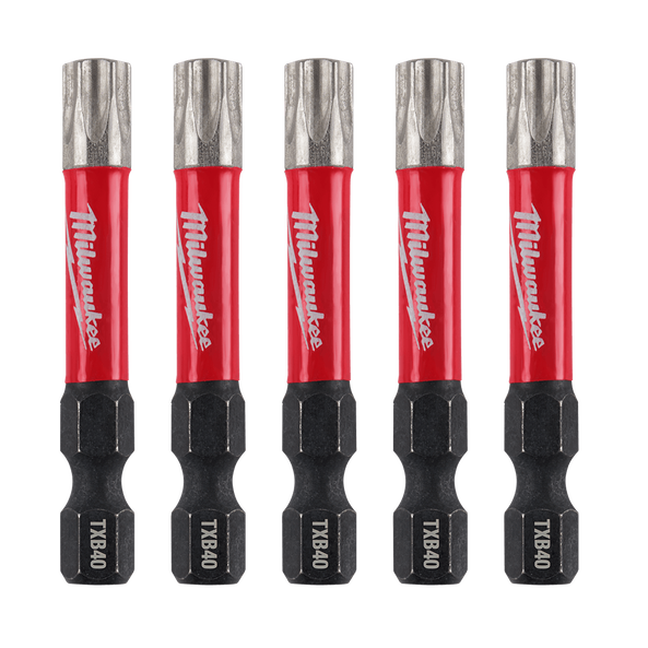 MILWAUKEE SHOCKWAVE™ POWER BIT SECURITY TORX TXB040 50MM (2") 5 PACK