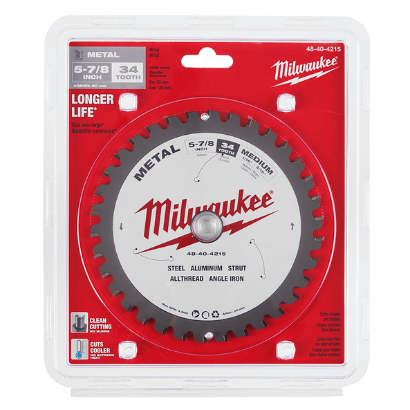MILWAUKEE 48404215 150mm (5-7/8”) 34T Metal Circular Saw Blade
