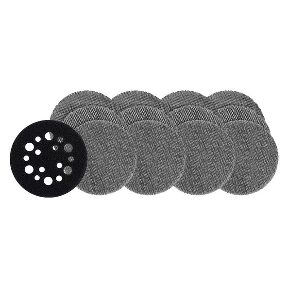 MILWAUKEE 75mm (3") Assorted Grit Set POWERGRID™ H&L Mesh Sanding Discs 12PK + Pad Saver