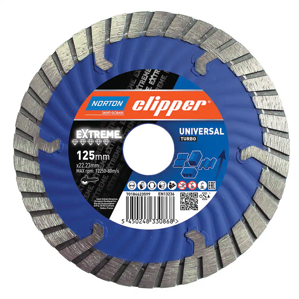 Norton Clipper 125 X 22mm Turbo Turbo Extreme Universal Diamond Blade