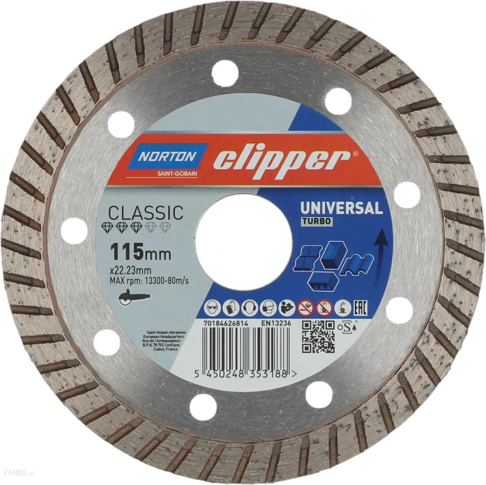 Norton Clipper CLASSIC UNIVERSAL TURBO Diamond Blade 115x22.23mm