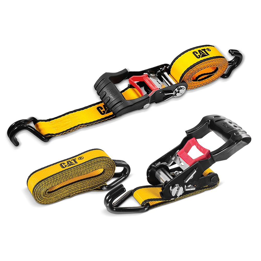 Cat® 4.8M x 38mm, 2pc Ratchet Tie-Down Strap–1,020KG