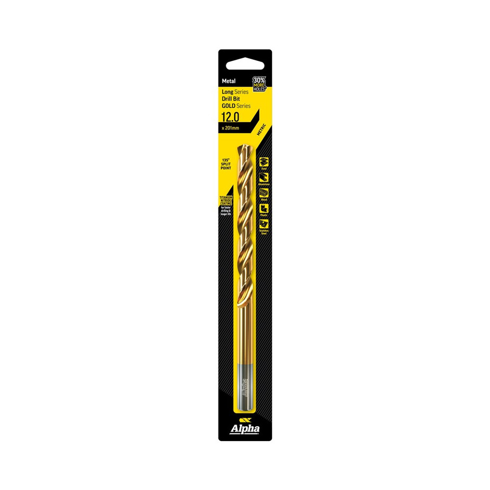 Alpha Gold Series - Long Series Drill Metric 12.0mm