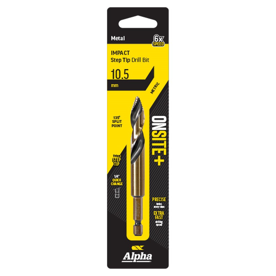 Alpha ONSITE Plus Impact Step Tip Drill Bit 10.5mm