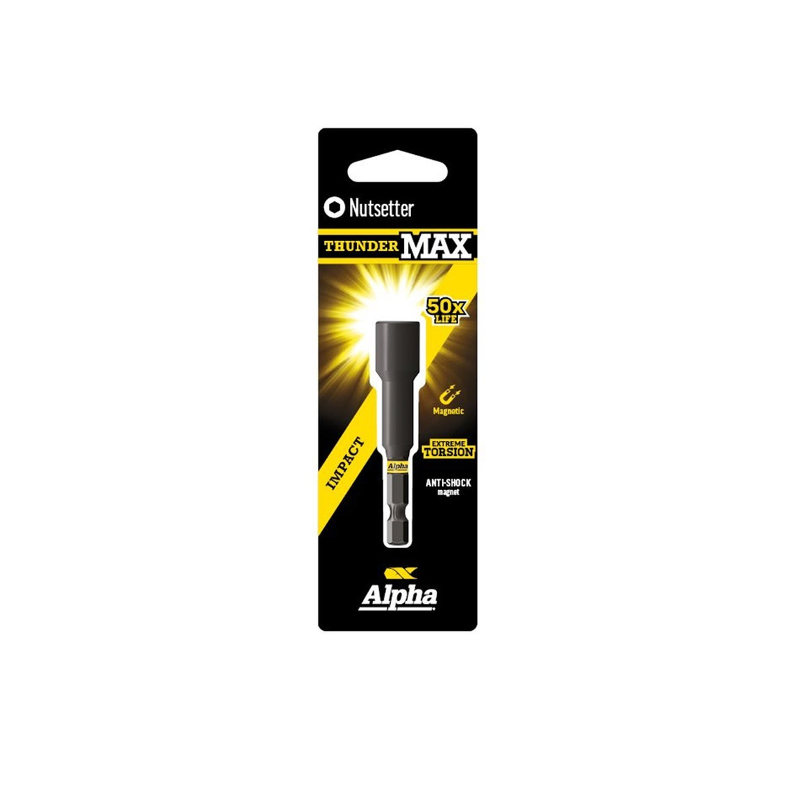 Alpha ThunderMax Impact Magnetic Nutsetter 3/8" x 65mm - Carded