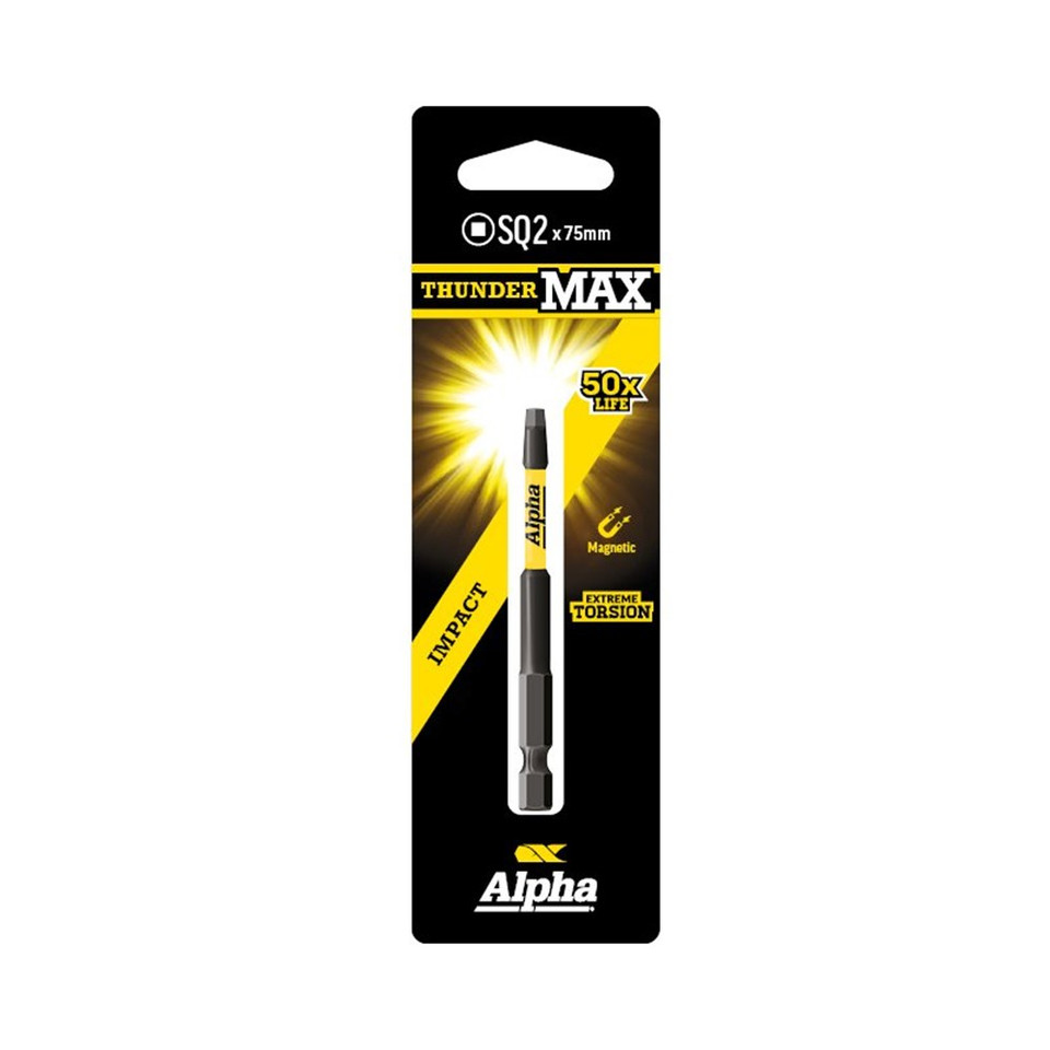 ThunderMax Impact Power Bit SQ2 x 75mm - Carded