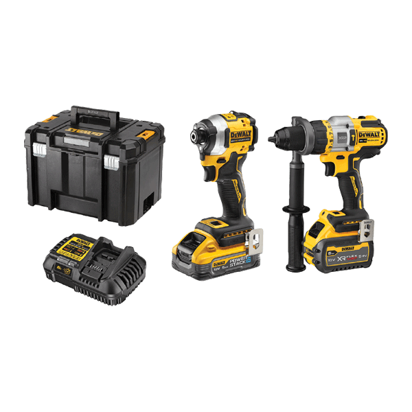 DEWALT DCK2052H1T1-XE DEWALT 18V PREMIUM POWERSTACK TWIN KIT + BONUS 18V 5AH BATTERY