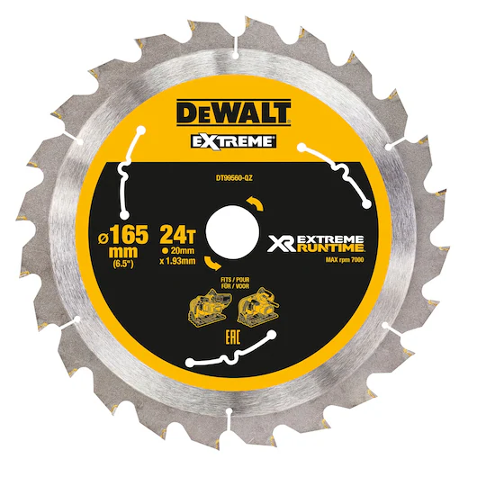 DEWALT DT99560-QZ EXTREME Runtime Sawblades 165mm 24T